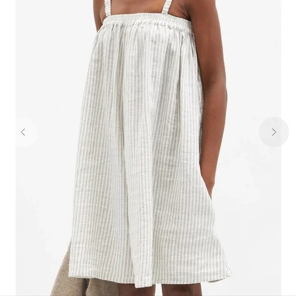 New Deiji Studios Striped Stonewashed Linen Dress, M/L - Picture 3 of 5